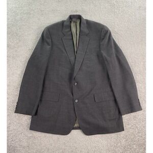 Brooks Brothers Suit Jacket 44 L Gray Wool Prince of Wales Check Designer Luxury